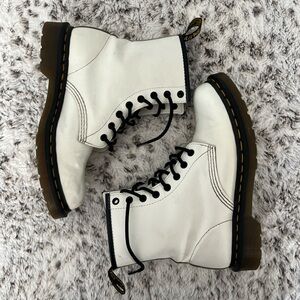 White Dr. Martens 1460 boots